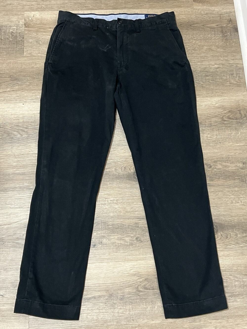 Polo Ralph Lauren Corduroy Pants Mens 33x32 Black Stretch Classic Fit Flat Front